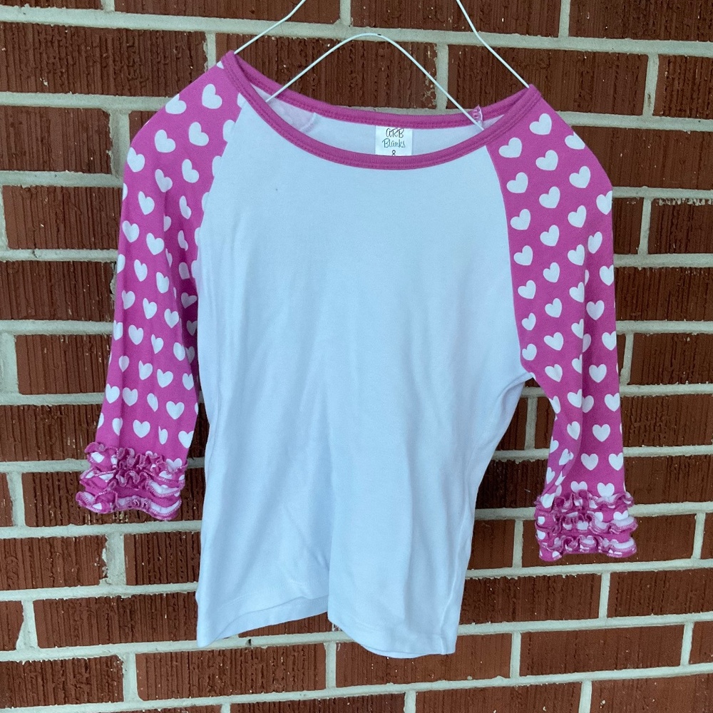 ARB Blanks Valentine shirt girl size 8, looks to run smaller